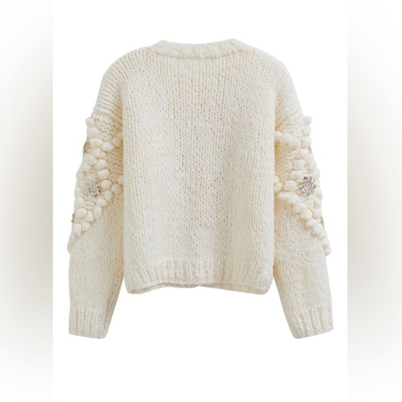 Cute 3D flower cardigan holiday style NWOT - Picture 3 of 6